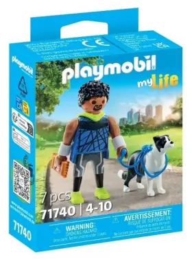 71740 Playmobil My Life Runner With Border Collie 7 Pcs Toy Building Kit