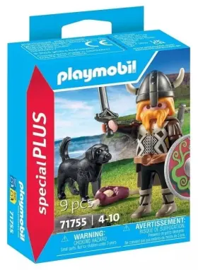 71755 Playmobil Special Plus Viking With Guard Dog 9 Pcs Toy Building Kit