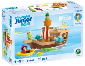 71769 Playmobil Junior Disney Peter Pans Splashing Pirate Ship Mib/new