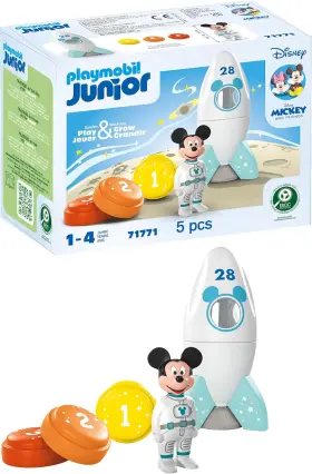 71771 Playmobil Junior And Disney Mickey Mouses Rocket Space Adventure Toy Set