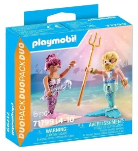 71799 Playmobil Duopack Mermaid And Triton 6 Pcs Toy Building Kit