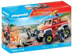 71824 Playmobil Action Heroes Fire Truck 68 Pcs Toy Building Kit