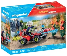 71825 Playmobil Action Heroes Firefighter Atv 47 Pcs Toy Building Kit