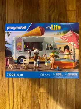 71904 Playmobil Ice Cream Truck With Surf Shop New But Damaged Box