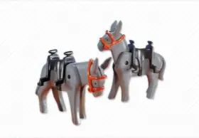 7239 Playmobil Donkeys With Saddles Two 2 New Add-on In Package