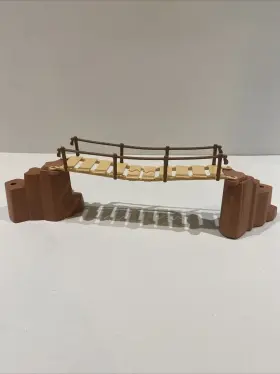 7271 Playmobil Rope And Wood Suspension Bridge W Rock Formations Add-on Complete
