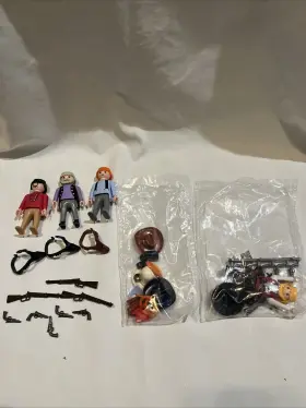 7661 Playmobil 7273 3 Western Cowboys And Sheriff New 1 Open Bag