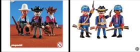 7320-7707 Playmobil Western Sets 7273 3 Cowboys And 6274 Union Soldiers Ii - Both New