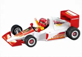 7448 Playmobil Add-on White Race Car - Formula 1 With Driver