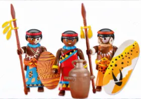 7460 Playmobil African Natives 3 Tribe Add-on New In Sealed Package