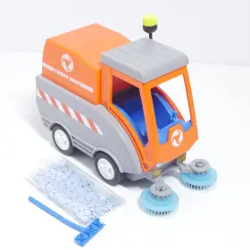 7513 Playmobil Road Sweeper Maintenance Cleaner Vehicle Complete Retired