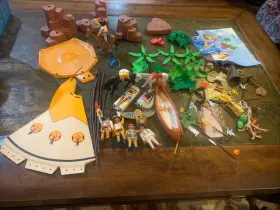 3250 Playmobil 7711 New Camp Thunder Indian Acw West Poblado Incomplete