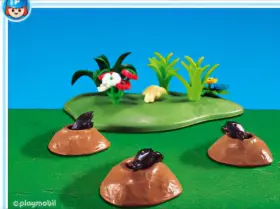 7750 Playmobil 3 Moles Rare New Add-on Package