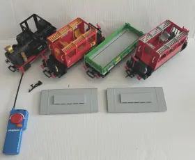 4021 Playmobil 810476010829 Vintage Rc Model Train And 3 Cars 99 805