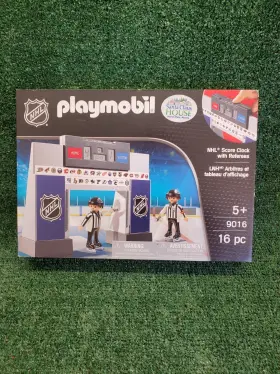9016 Playmobil Nib Nhl Score Clock With Referees Hockey Ice Arena 2015