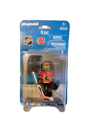 9024 Playmobil Nhl Hockey Calgary Flames Goalie Player Figure New With Damged Box