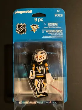 9028 Playmobil Sports Series Ice Hockey Nhl Pittsburgh Penguins Goalie New Misb