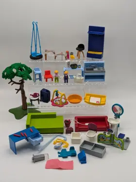 2-figs Playmobil 9060 Geobra Replacement Parts Toilets Baby Items Tables Chairs Sinks