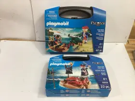 9102-5655 Playmobil 9102 Pirate Raider Carry Case And 5655 Raft New