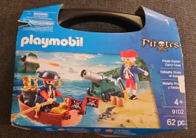9102 Playmobil Pirates Pirate Raider Carry Case #9102 New 62 Piece Set
