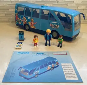 9117 Playmobil City Life Transit Bus Fun Park Blue Vehicle Rare