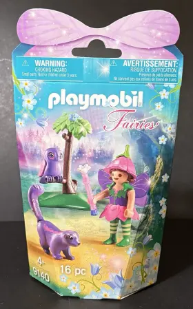 9140 Playmobil Fairies #9140 Enchanted Forest Purple Fairy Elf Tree Owl And Skunk