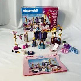 9158 Playmobil Princess Dressing Room And Salon Box Incl Few Missing Xtra Skirts