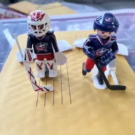 9202 Playmobil 9201 Nhl Columbus Bluejackets Goalie Shooter Player Ice Hockey