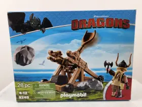 9245 Playmobil Dragons Gobber With Catapult Rocks 2017 New Dreamworks
