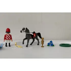 9261 Playmobil Country Jockey With Horse Complete