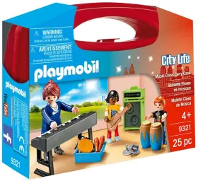 9321 Playmobil Music Class Carry Case Teacher And Students School City Life New
