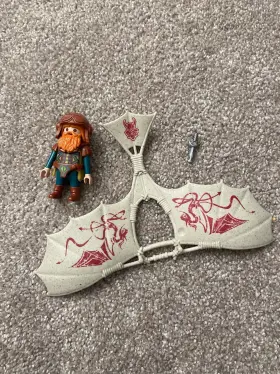9342 Playmobil Knights A Dwarf On Flying Machine Incomplete