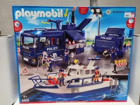 9400 Playmobil Federal Police Operation Boat Motor Lights Camera Laptop New 2017