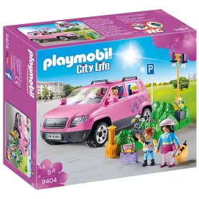 9404 Playmobil Pink Family Car With Parking Space Dollhouse City Life New