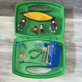 9323 Playmobil 9423 Camping Adventure Tent With 3 Figures And Accessories Lot