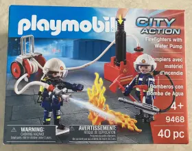 9468 Playmobil 9467 City Action Firefighters With Water Pump - Brand New