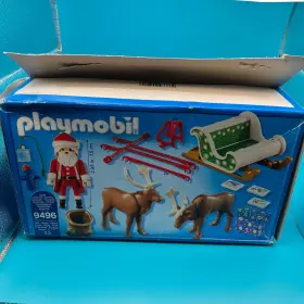9496 Playmobil Christmas Santas Sleigh With Reindeer Toy Playset New Open Box