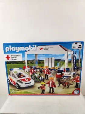 9537 Playmobil Red Cross Center Emergency Tent Doctor Car Patient Dogs New 2018