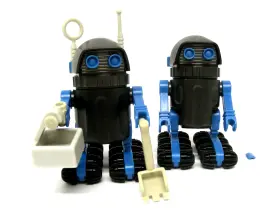 9728 Playmobil 1984 Black And Blue Robots Tools Space Series Vintage Lot