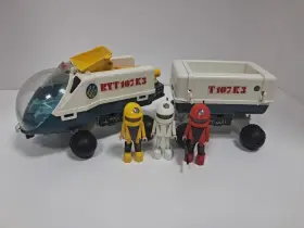 9732 Playmobil - Space Trailer With 3 Figures Loose Incomplete Mattel 1984