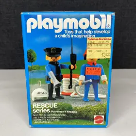 9805 Playmobil Vintage Patrolman Fireman Rescue Series - New Sealed
