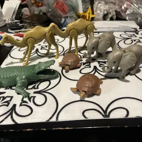 9810 Playmobil Animal Lot 2 Elephants And Camels Turtles One Alligator