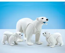 9833 Playmobil New Polar Bears Mother And Cubs Arctic Animals Zoo