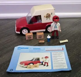 9860 Playmobil Food Delivery Service Van Complete
