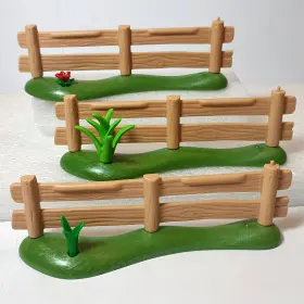 9871 Playmobil Tan Fence And Base Three Sets 2000s New Playset Parts