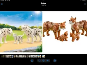 9872-6540 Playmobil Zoo Animals Sets 9872 White Tigers And 6540 Lynx Family - New In Bags