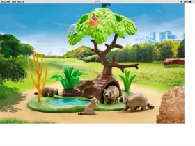 9874 Playmobil Raccoon With Babies Pond Tree - New Retired 2020