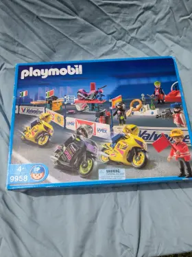 Playmobil 9958 Rare Motorcycle Race Set - Essentially Complete