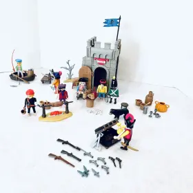 9989 Playmobil Pirate Jail And Barbecue 100% Complete