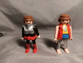 Aplay319 Playmobil 2002 Armored Knight Figure And Pirate Hippie Lot Of 2